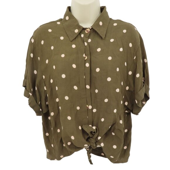 Faithfull the Brand Women 4 Rio Shirt Ronja Polka Dot Collared Button Top Blouse - Picture 10 of 10